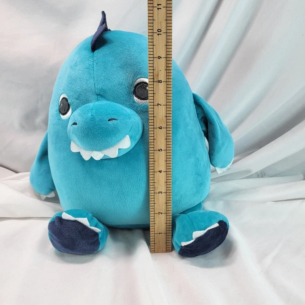 2019 Carter's Dinosaur‎ Aqua Blue Toothy Stuffed Plush Animal Squish Lovey 12in